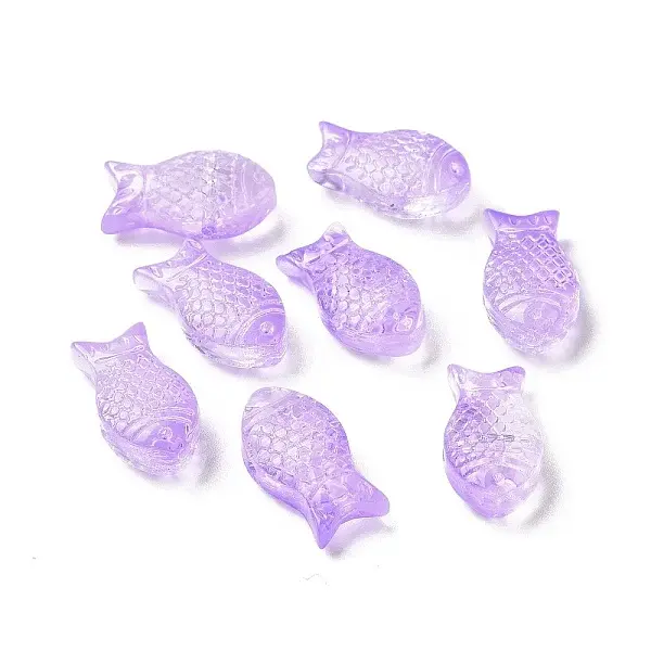 Transparent Spray Painted Glass Beads