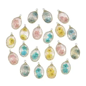 Brass & Transparent Resin Pendants