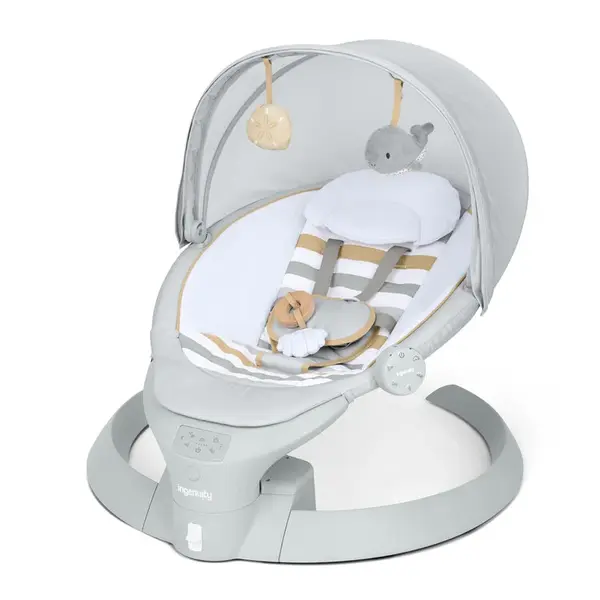 INGENUITY Lehátko s houpáním a vibrací Bounce & Sway – Pebble Shore™, 0m+