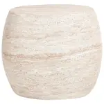 Beliani PŘÍSTAVNÝ STOLEK 40/58 cm Imitace travertinu Ricadi