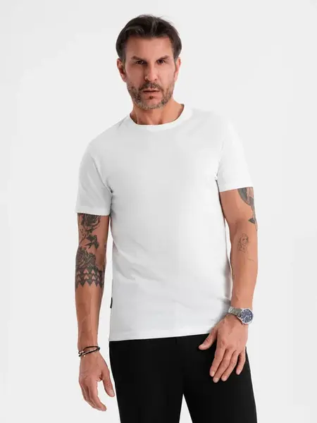 Ombre Men's BASIC classic cotton T-shirt - white