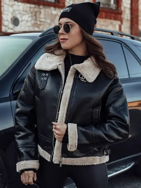 Dámská kožená bunda SHEREB černá