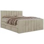 MKS POSTEL BOXSPRING INERO DUO KING 140/200 - Béžová Samet - Topper T25 - H4
