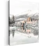 MuchoWow OBRAZ NA PLÁTNĚ Příroda - Zima - Stromy - Hory - Sníh 60x80 cm