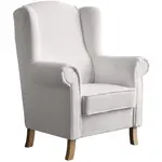 Beautysofa KŘESLO UŠÁK Leonardo béžové, bouclé látka