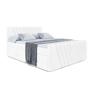 ALTDECOR POSTEL boxspring ERNINA-Z KING – 160 x 200 – H3/H4 – vysoce lesklá bílá