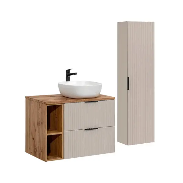 Petits-meubles KOUPELNOVÝ NÁBYTEK 80.6cm Adriel 2er-Set Béžová