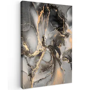 MuchoWow OBRAZ NA PLÁTNĚ Grey - Luxury - Gold - Marble 20x30 cm