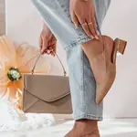 Czółenka na płaskim obcasie SLIMGIM khaki Dstreet