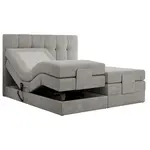 MKS POSTEL BOXSPRING VITTORIA 200/200 - Světle šedá Strukturovaná látka - H3