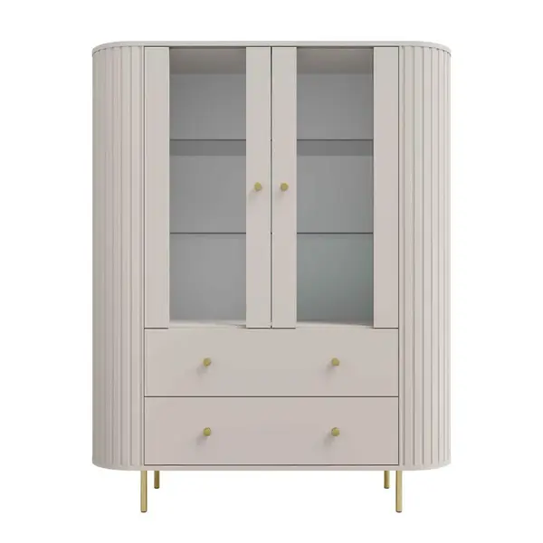 MASSENO VITRÍNA BOLLA 123/155/42,3 cm Odstíny béžové