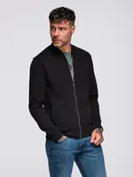 Ombre Cotton unbuttoned men's sweatshirt bomber - black