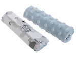 Medi Partners Stroller belt protectors (2 pcs.) cotton + minky – Teddy + blue minky