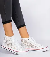 Gemre White women's lace sneakers Lesli