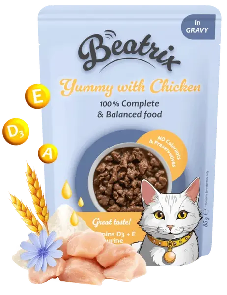Kapsička Beatrix Adult Cat s kuřecím 85g