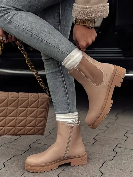 Dámské krémové kotníkové boty MONDERICO