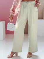 Spodnie damskie wide leg MILLIVIO khaki Dstreet