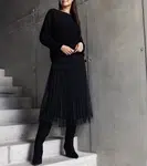 Gemre Black set sweater and dress with tulle Sorenla