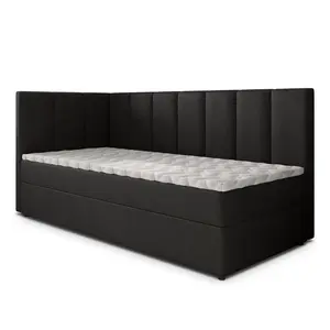 MASSENO AMERICKÁ POSTEL BEVE 80x200 cm, s matrací a úložným prostorem, černá