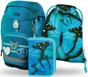 3 SET Airy Plus Butterfly: batoh, penál, sáček - -