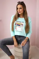 Halenka s potiskem Summer Girl mint
