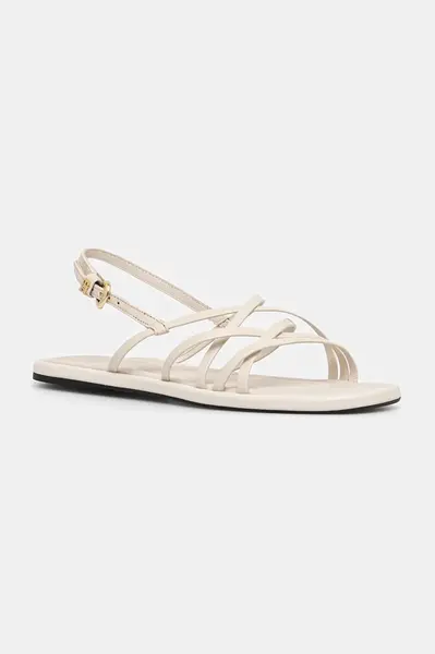 Tommy Hilfiger  sandále dámske kožené FLAT STRAPPY SANDAL LTH