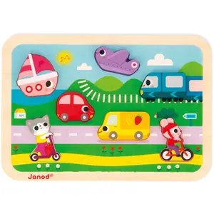 Janod Chunky Puzzle Vehicles aktivity vkladačka 18m+ 7 ks