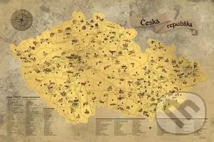 Stírací mapa Česka Deluxe XXL - zlatá