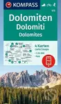 Dolomity 1:35 000 / sada 4 turistických map KOMPASS 672