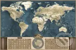 Stieracia mapa sveta Deluxe XL – coffee