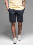 Ombre Casual men's SLIM FIT jacquard knit shorts - navy blue