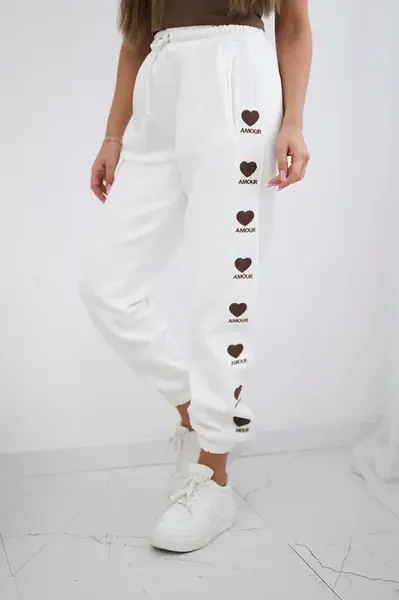 Bavlněné kalhoty Amour ecru