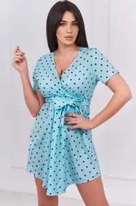 Tečkované šaty mátové