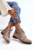 Dámské Prodyšné Šněrovací Botky Zazoo 2871 Beige