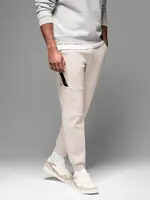 Ombre Men's sweatpants with ribbed cuffs and decorative zipper - sand