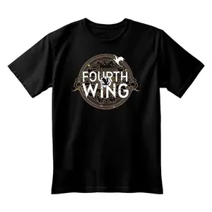 FOURTH WING - Černé unisex tričko