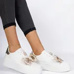 Gemre White and gold women's sneakers Milonel