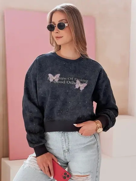 Dámská oversize mikina s motýly
