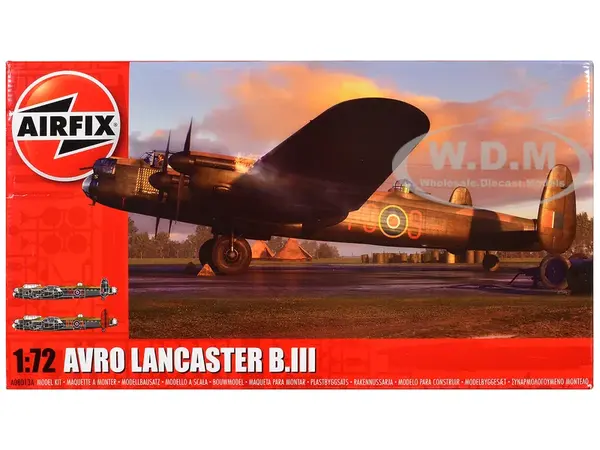 Level 3 Model Kit Avro Lancaster B.III Bomber Aircraft with 2 Scheme Options 1/72 Plastic Model Kit by Airfix