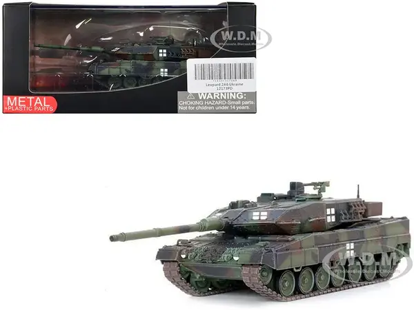 Leopard 2A6 Main Battle Tank Green Camouflage "Ukrainian Army" "Armor Premium" Series 1/72 Diecast Model by Panzerkampf