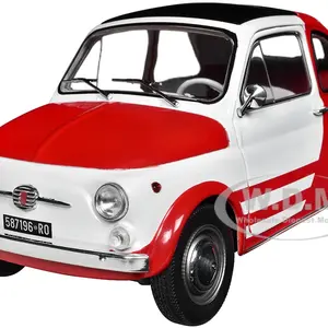 1965 Fiat 500 L Red and White with Red Interior "Robe Di Kappa" 1/18 Diecast Model Car by Solido