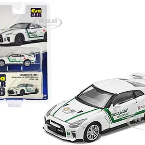 Nissan GT-R (R35) White Dubai Police "EXPO 2020" Livery Limited Edition to 720 pieces Worldwide 1/64 Diecast Model Car by Era Car