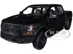 2017 Ford F-150 Raptor Pickup Truck with Sunroof Matt Black "Die-Cast Collection" Series 1/24 Diecast Model Car by Motormax