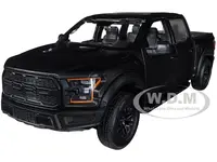 2017 Ford F-150 Raptor Pickup Truck with Sunroof Matt Black "Die-Cast Collection" Series 1/24 Diecast Model Car by Motormax
