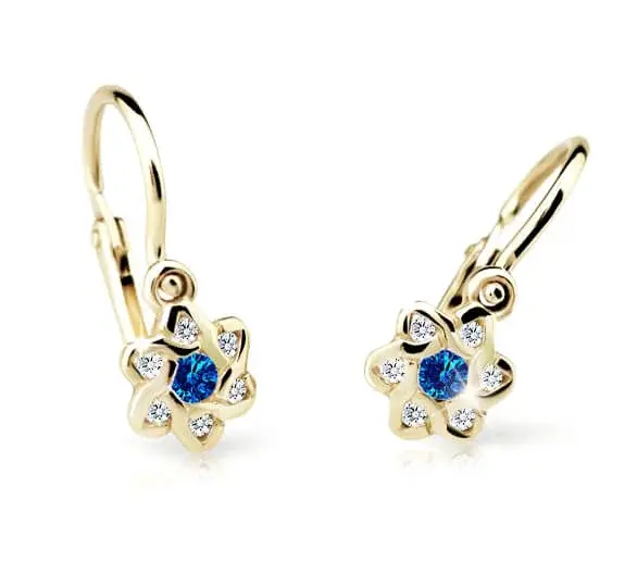Cutie Jewellery Zlaté detské náušnice C2149-10-X-1 modrá