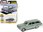 1963 Chevrolet II Nova 400 Wagon Laurel Green Metallic "Vintage Muscle" Series 1/64 Diecast Model Car by Auto World