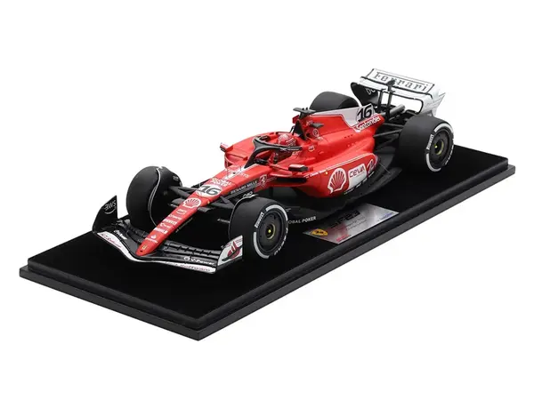Ferrari SF-23 16 Charles Leclerc 2nd Place Formula One F1 "Las Vegas GP" (2023) with Acrylic Display Case 1/18 Model Car by LookSmart