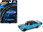 1969 Dodge Dart GTS 340 Blue with Black Top and Stripes "Goodyear Blue Streak" "Pop Culture" 2025 Release 1 1/64 Diecast Model Car by Johnny Lightnin