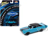 1969 Dodge Dart GTS 340 Blue with Black Top and Stripes "Goodyear Blue Streak" "Pop Culture" 2025 Release 1 1/64 Diecast Model Car by Johnny Lightnin