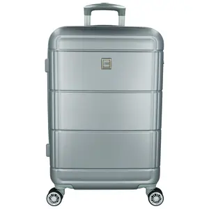 Cestovní plastový kufr šedostříbrný - Jony Porfyr L